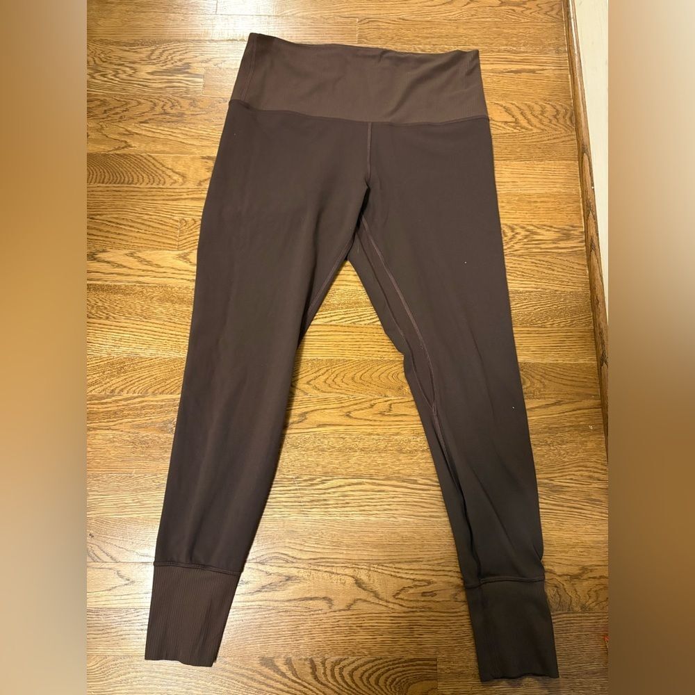 Lululemon Align Super-High-Rise Ribbed-Trim Tight 28” Espresso Size 14